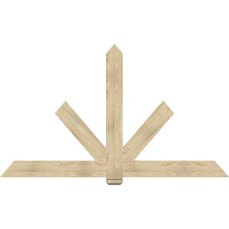 Ekena Millwork Kennewick Rough Sawn Timber Gable Bracket, Douglas Fir, 84"W x 49"H x 2"D x 6"F, 14/12 Pitch GBW084X49X0206KEN00RDF